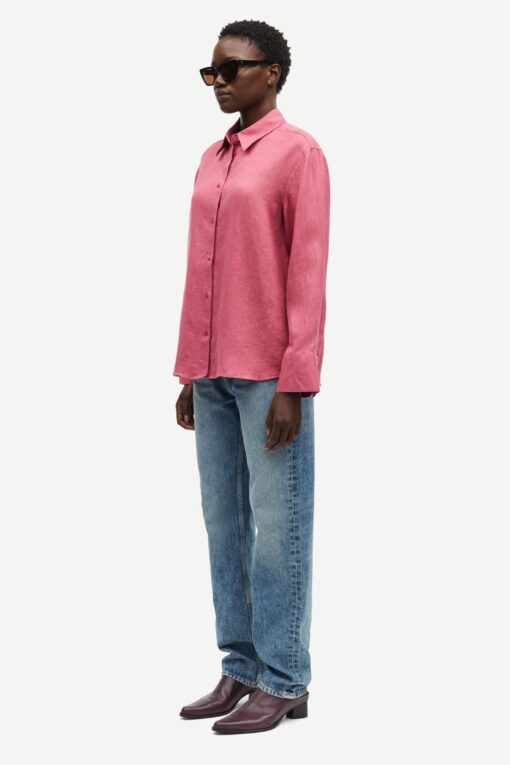 Samsøe Samsøe Sanot Linen  Shirt Rose Wine