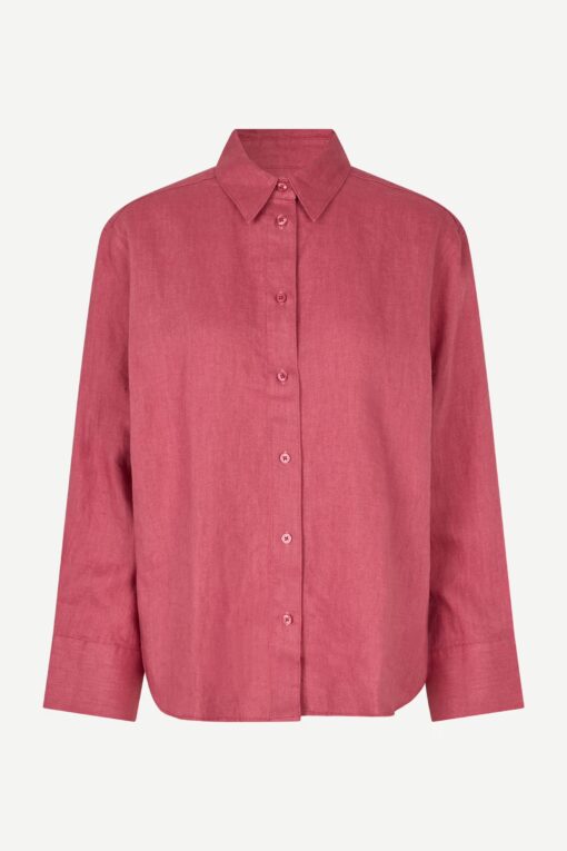 Samsøe Samsøe Sanot Linen  Shirt Rose Wine