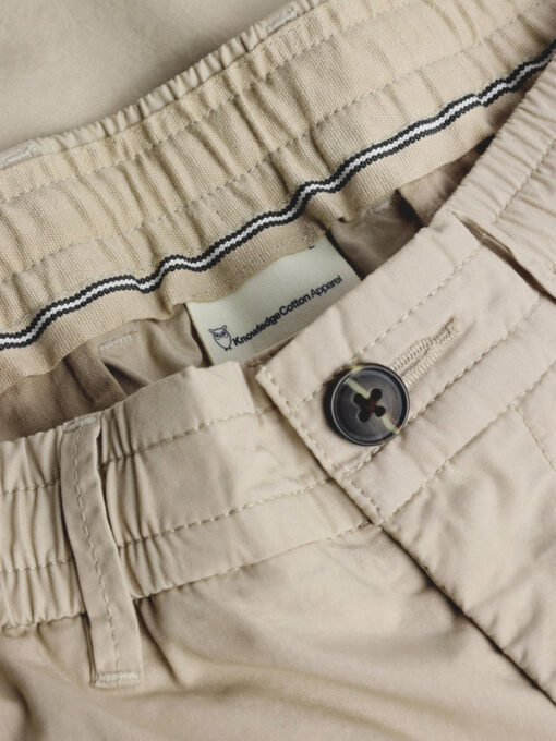 Knowledge Cotton Apparel Tim Tapered Poplin Pants Light Feather Gray