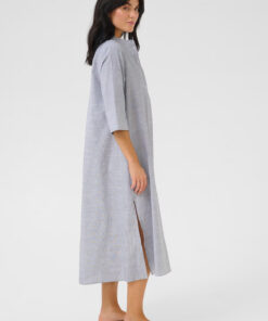 My Essential Wardrobe SkyeMW Long Dress Dark Sapphire Blue Striped