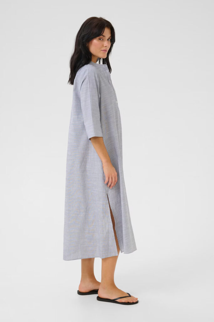 My Essential Wardrobe SkyeMW Long Dress Dark Sapphire Blue Striped