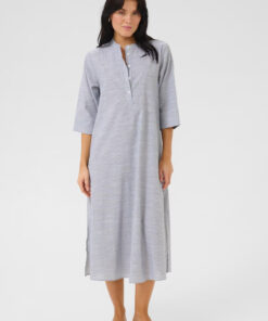 My Essential Wardrobe SkyeMW Long Dress Dark Sapphire Blue Striped