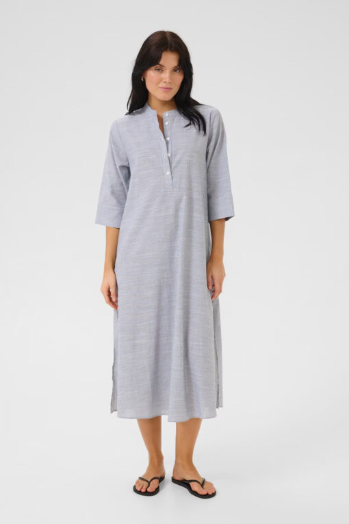 My Essential Wardrobe SkyeMW Long Dress Dark Sapphire Blue Striped