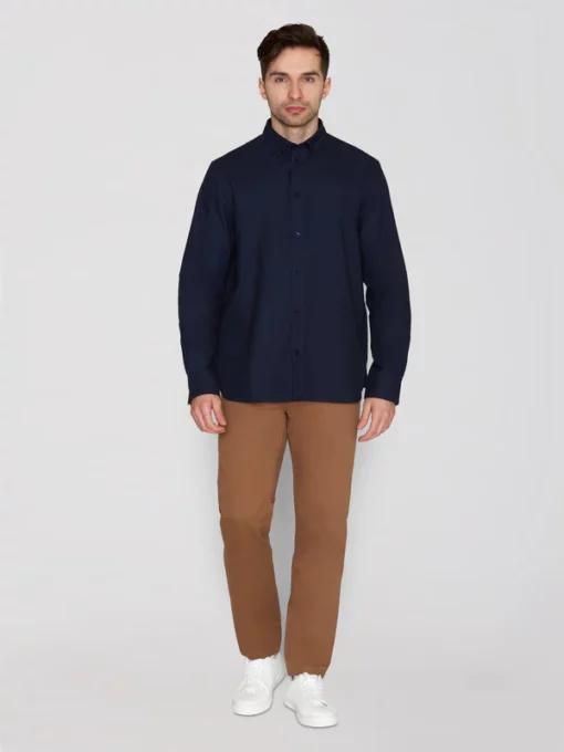 Knowledge Cotton Apparel Harald Small Owl Oxford Total Eclipse
