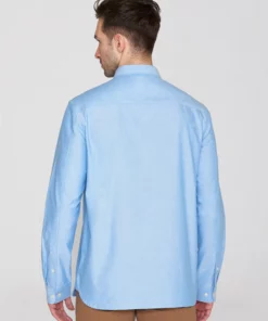 Knowledge Cotton Apparel Harald Small Owl Oxford Lapis Blue