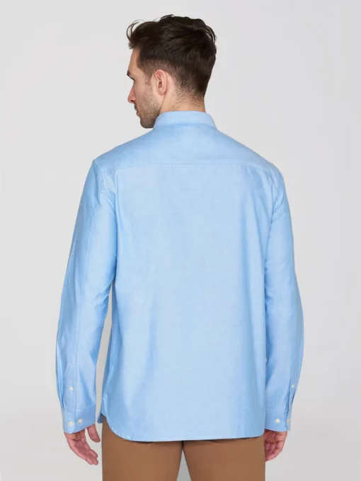 Knowledge Cotton Apparel Harald Small Owl Oxford Lapis Blue