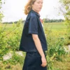 Nudie Jeans Lina Painter Denim Shirt Dark Blue