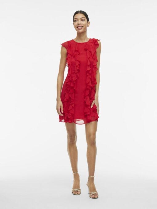Visolvina Short Frill Dress Racing Red