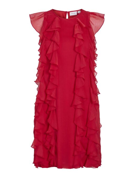 Visolvina Short Frill Dress Racing Red