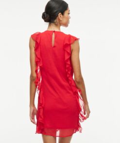 Visolvina Short Frill Dress Racing Red