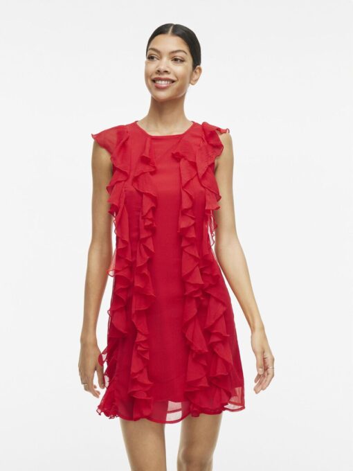 Visolvina Short Frill Dress Racing Red