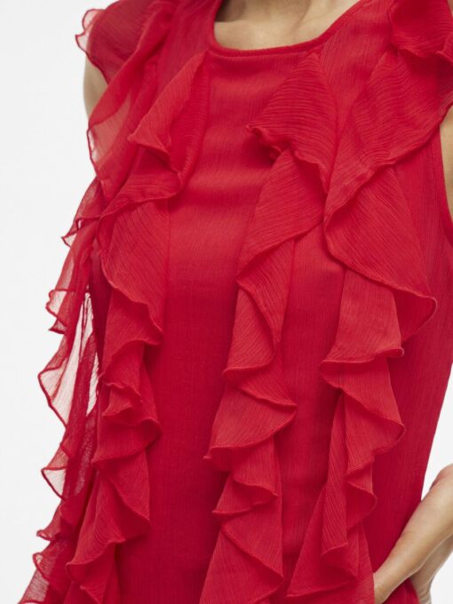 Visolvina Short Frill Dress Racing Red