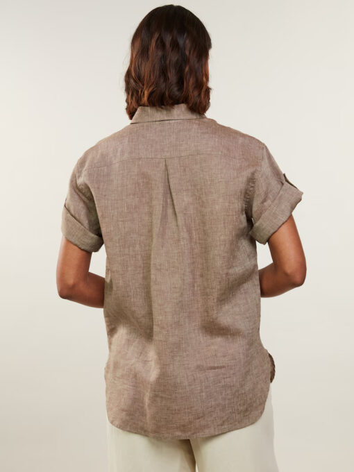 Stenströms Jenna Light brown Linen Popover Shirt
