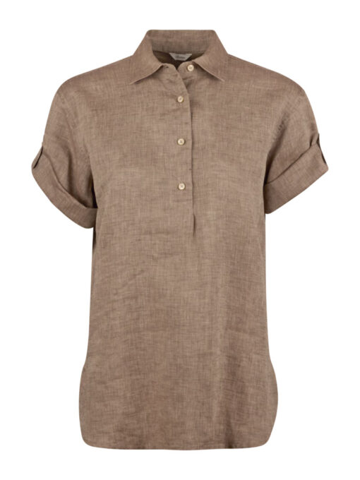 Stenströms Jenna Light brown Linen Popover Shirt