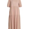 Vila Summer Midi Linen Dress Pale Mauve