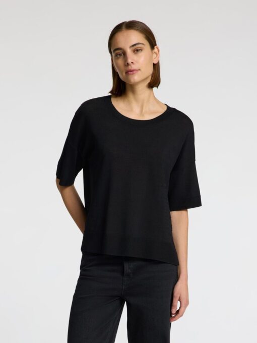 Slfwille Knit O-Neck Top Black