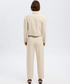 Selected Femme Una Barrel Jeans Egret