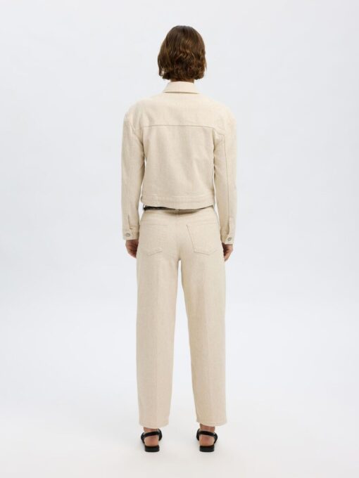 Selected Femme Una Barrel Jeans Egret