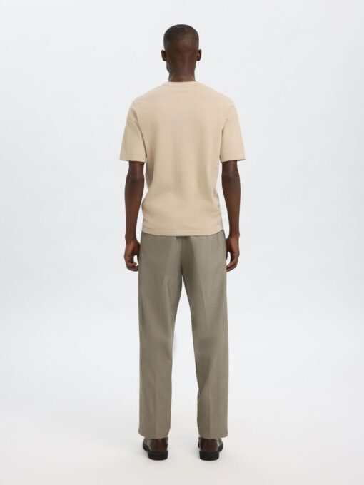 Selected Homme Berg Knit Tee Oatmeal