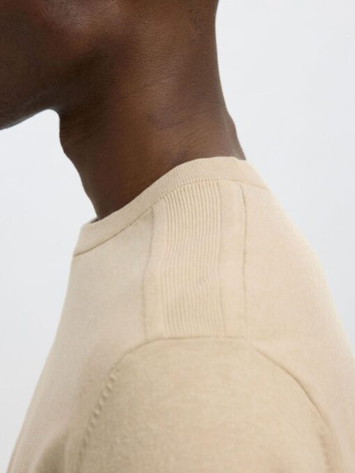 Selected Homme Berg Knit Tee Oatmeal