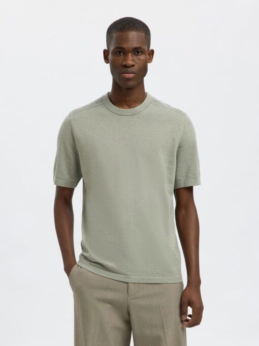 Selected Homme Berg Knit Tee Iceberg Green