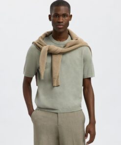 Selected Homme Berg Knit Tee Iceberg Green