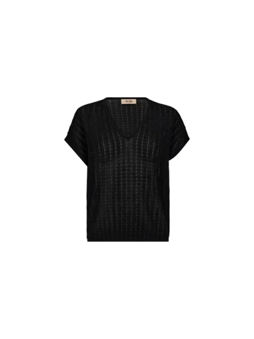Mos Mosh MMShani Plain V-neck Knit Black