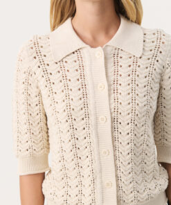 Part Two RhodaPW Cardigan Whitecap Gray