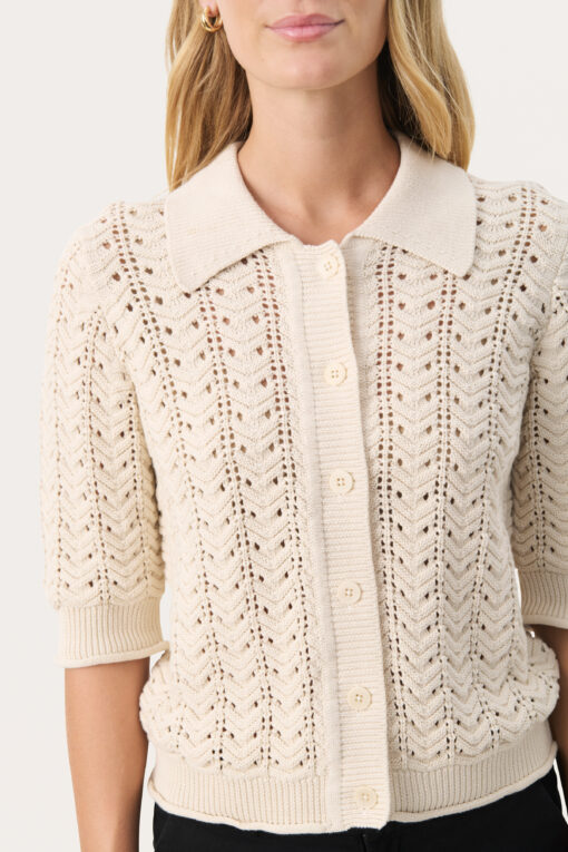 Part Two RhodaPW Cardigan Whitecap Gray