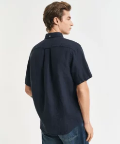 Gant Linen Shirt Evening Blue