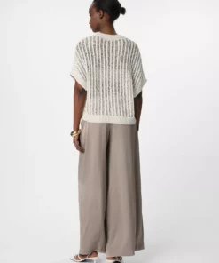 Comma, Wide Satin Trousers Brown