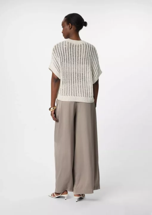 Comma, Wide Satin Trousers Brown