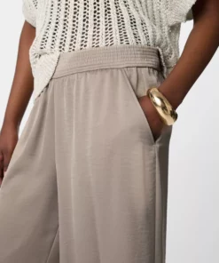 Comma, Wide Satin Trousers Brown
