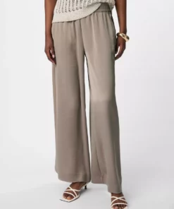 Comma, Wide Satin Trousers Brown