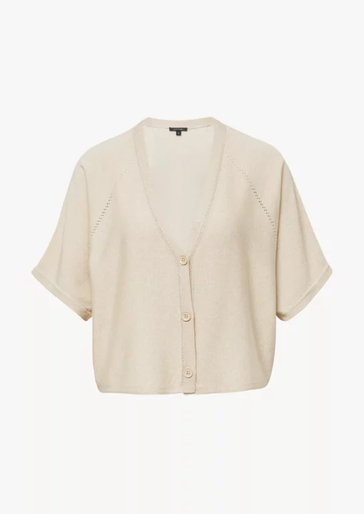Comma, Short Sleeve Cardigan Beige