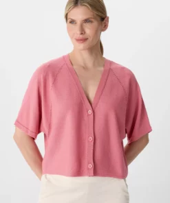 Comma, Short Sleeve Cardigan Pink