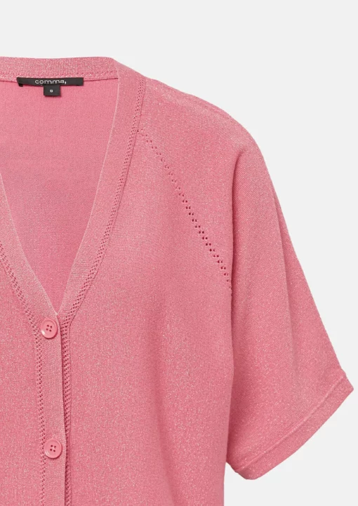 Comma, Short Sleeve Cardigan Pink