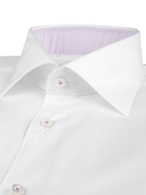Stenströms Slimline White Contrast Twill Shirt