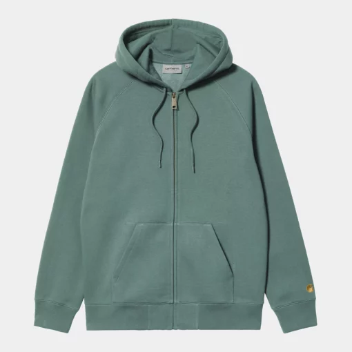 Carhartt WIP Hooded Chase Sweat Jacket Silver Pine / Gold
