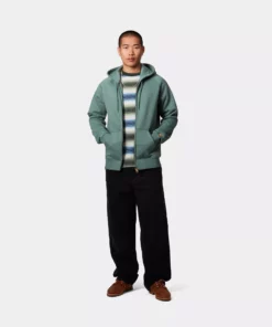 Carhartt WIP Hooded Chase Sweat Jacket Silver Pine / Gold