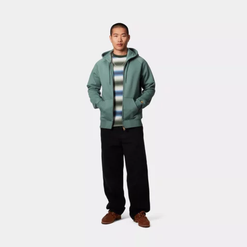 Carhartt WIP Hooded Chase Sweat Jacket Silver Pine / Gold
