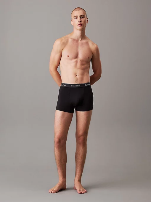 Calvin Kein 3 Pack Relaxed Dart Trunks - Icon Cotton Stretch Black