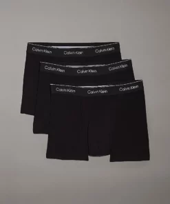 Calvin Kein 3 Pack Relaxed Dart Trunks - Icon Cotton Stretch Black