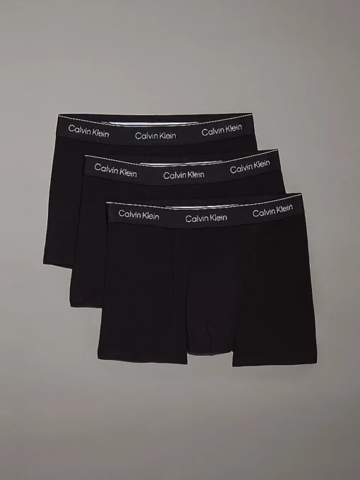 Calvin Kein 3 Pack Relaxed Dart Trunks - Icon Cotton Stretch Black