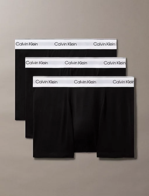 Calvin Kein 3 Pack Relaxed Dart Trunks – Icon Cotton Stretch Black