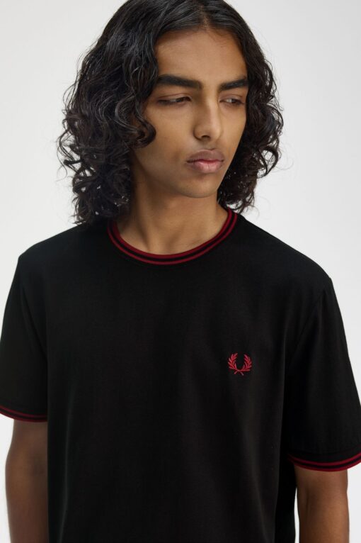 Fred Perry Twin Tipped T-shirt Black/Burn Red
