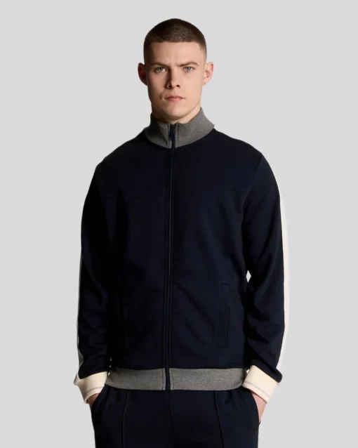 Lyle & Scott Taped Full Zip Track Top Dark Navy