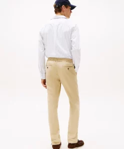 Tommy Hilfiger Harlem Relaxed Linen Blend Tapered Trousers Sandalwood