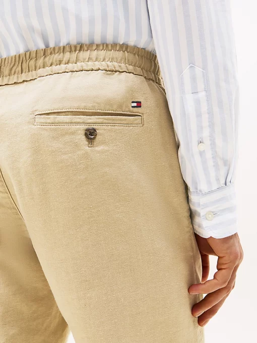 Tommy Hilfiger Harlem Relaxed Linen Blend Tapered Trousers Sandalwood