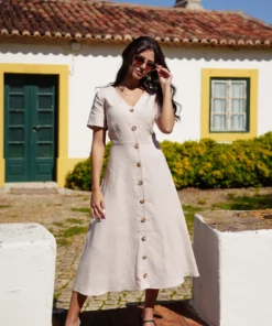 Nakoa Penelope Dress Sandshell